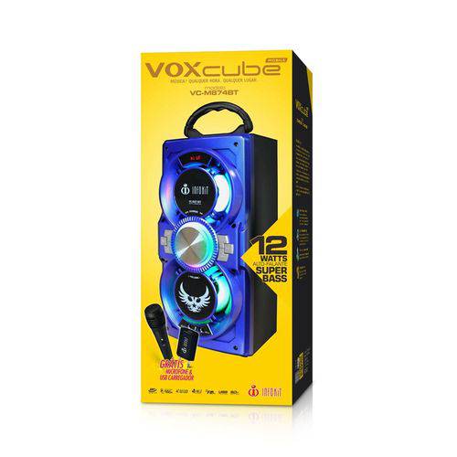 Caixa de Som Bluetooth 12Watts Alto-Falante Dupla Bass VC-M874BT InfoKit 2A
